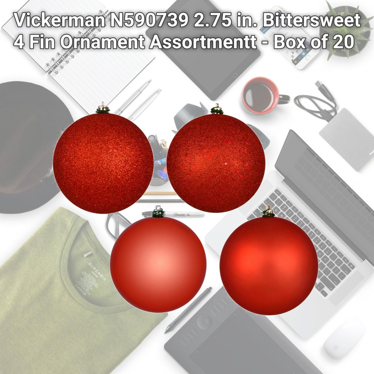 Picture of Vickerman N590739 2.75 in. Bittersweet 4 Fin Ornament Assortmentt - Box of 20 