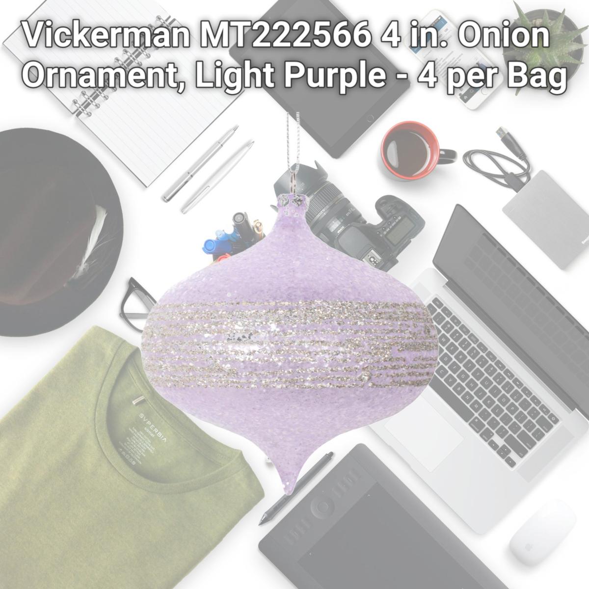 Picture of Vickerman MT222566 4 in. Onion Ornament, Light Purple - 4 per Bag