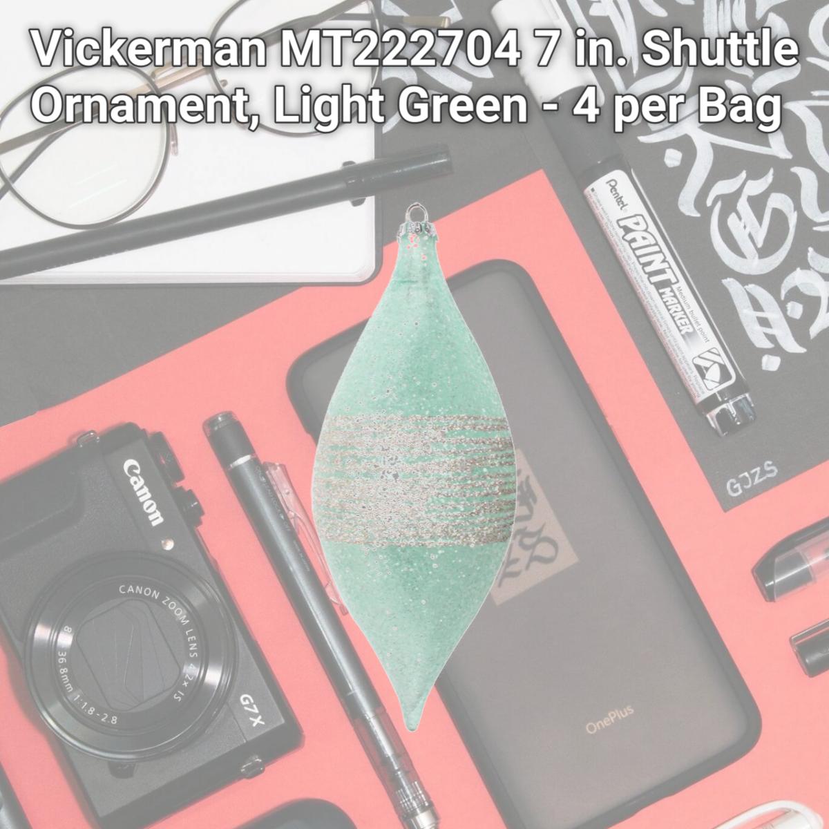 Picture of Vickerman MT222704 7 in. Shuttle Ornament, Light Green - 4 per Bag