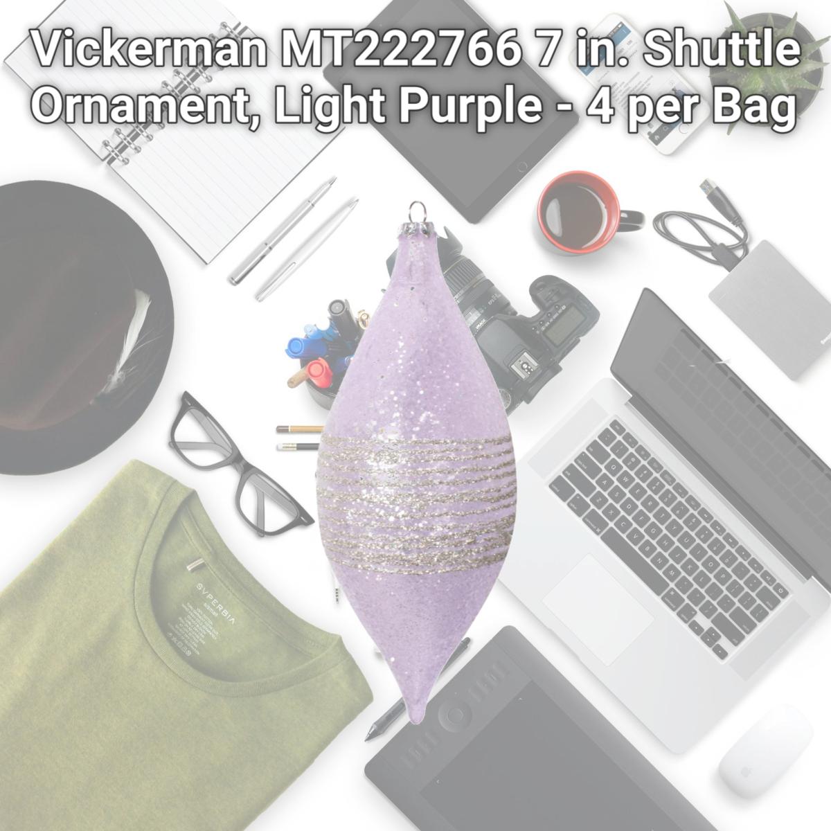 Picture of Vickerman MT222766 7 in. Shuttle Ornament, Light Purple - 4 per Bag