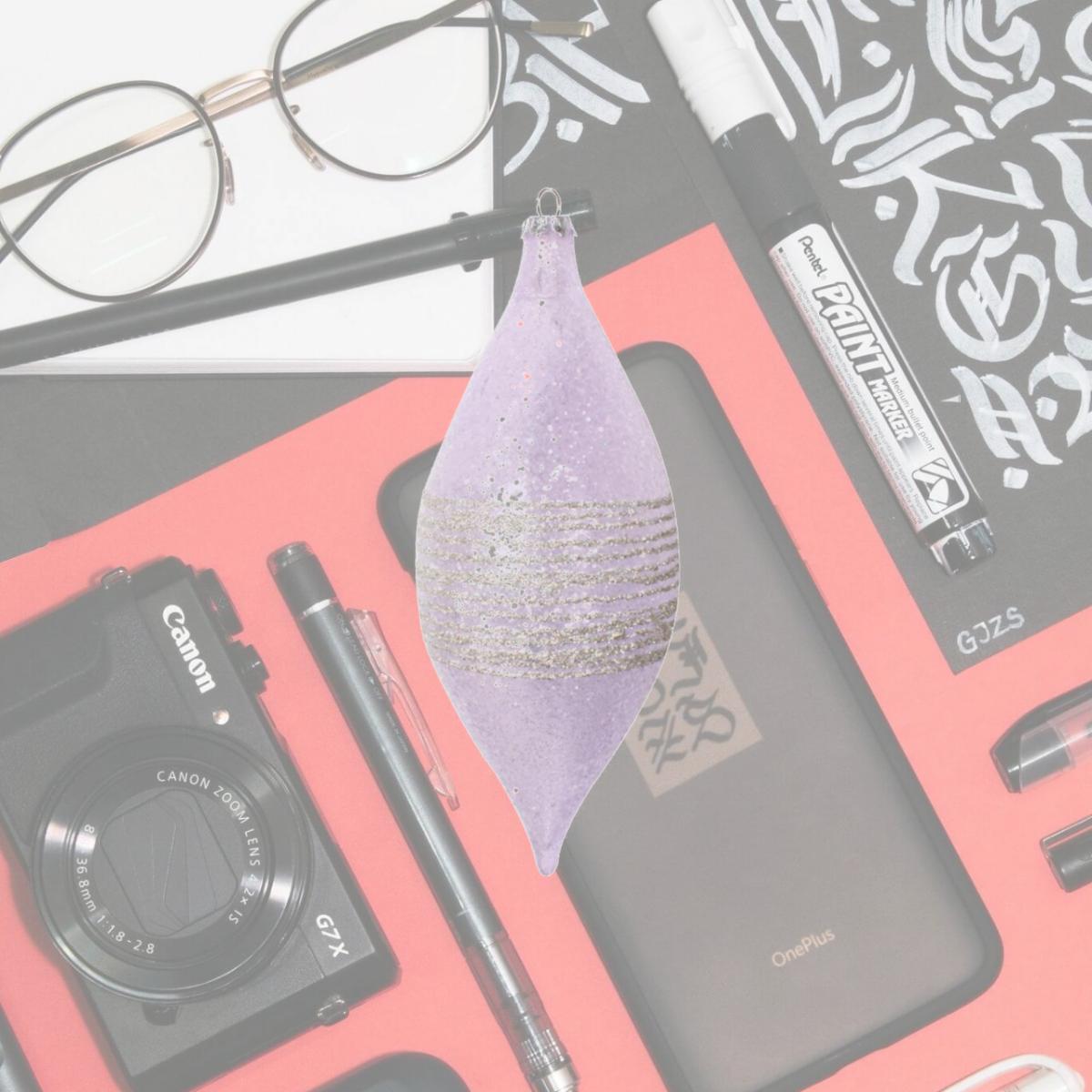 Picture of Vickerman MT222766 7 in. Shuttle Ornament, Light Purple - 4 per Bag