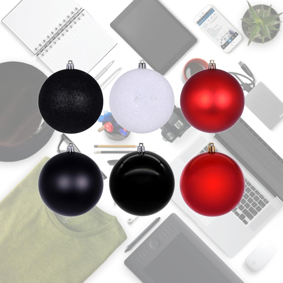 Picture of Vickerman N220351 3 in. Assortment Ornament&#44; Red&#44; Black & White - 12 per Box
