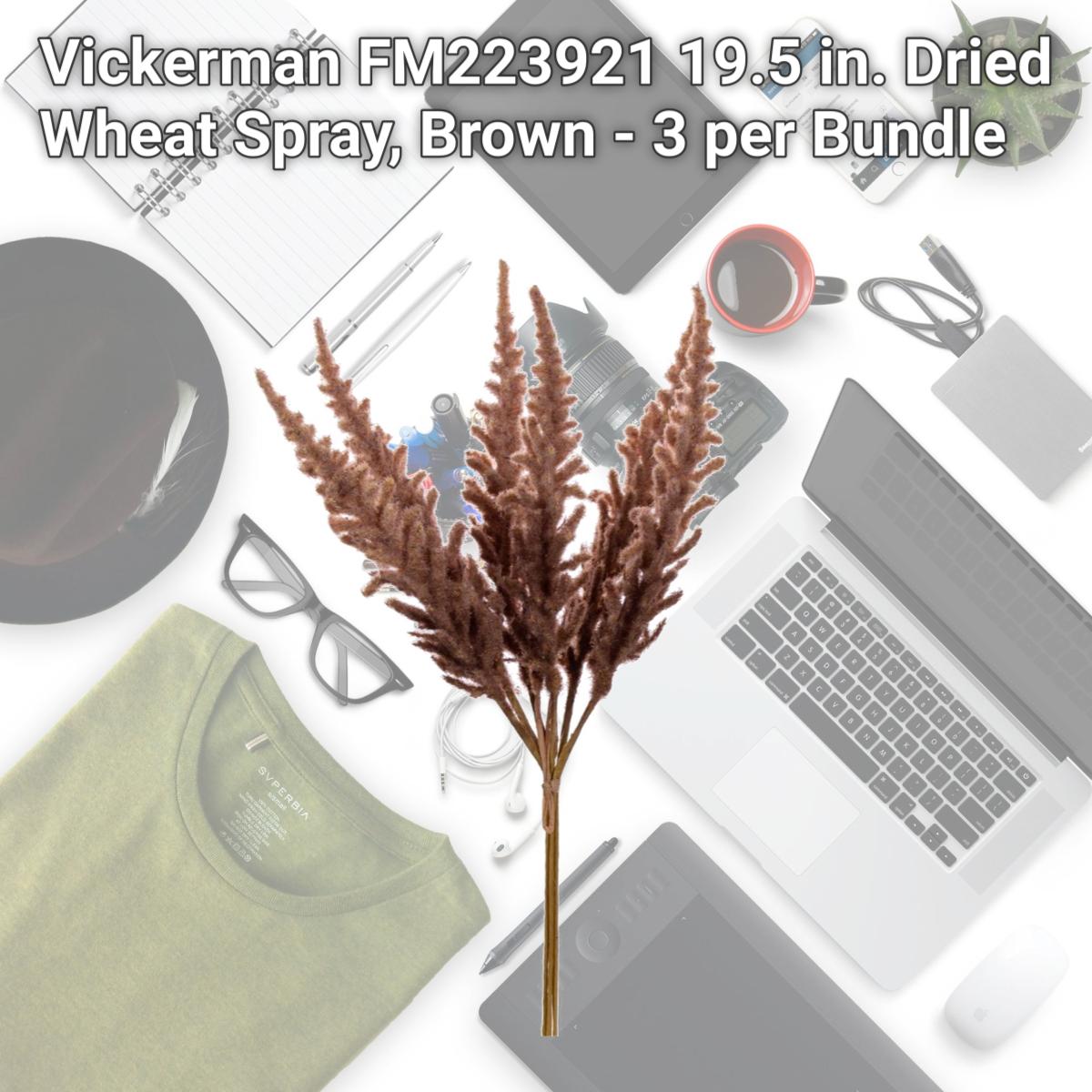 Picture of Vickerman FM223921 19.5 in. Dried Wheat Spray, Brown - 3 per Bundle