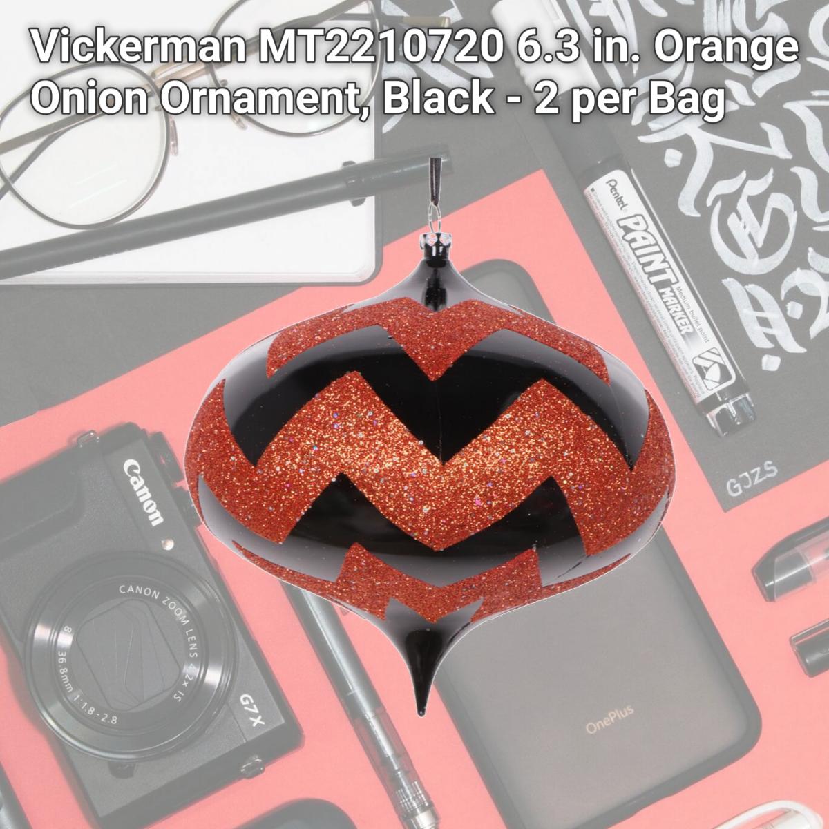 Picture of Vickerman MT2210720 6.3 in. Orange Onion Ornament, Black - 2 per Bag