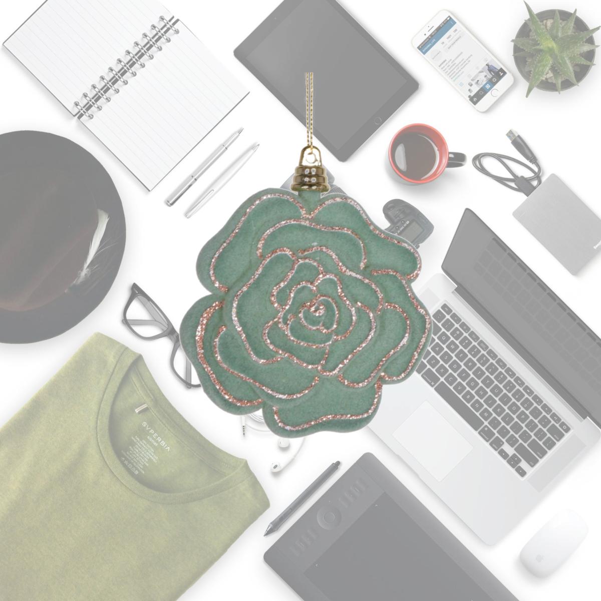 Picture of Vickerman MT229342 4 in. Flower Ornament, Light Green - 4 per Bag