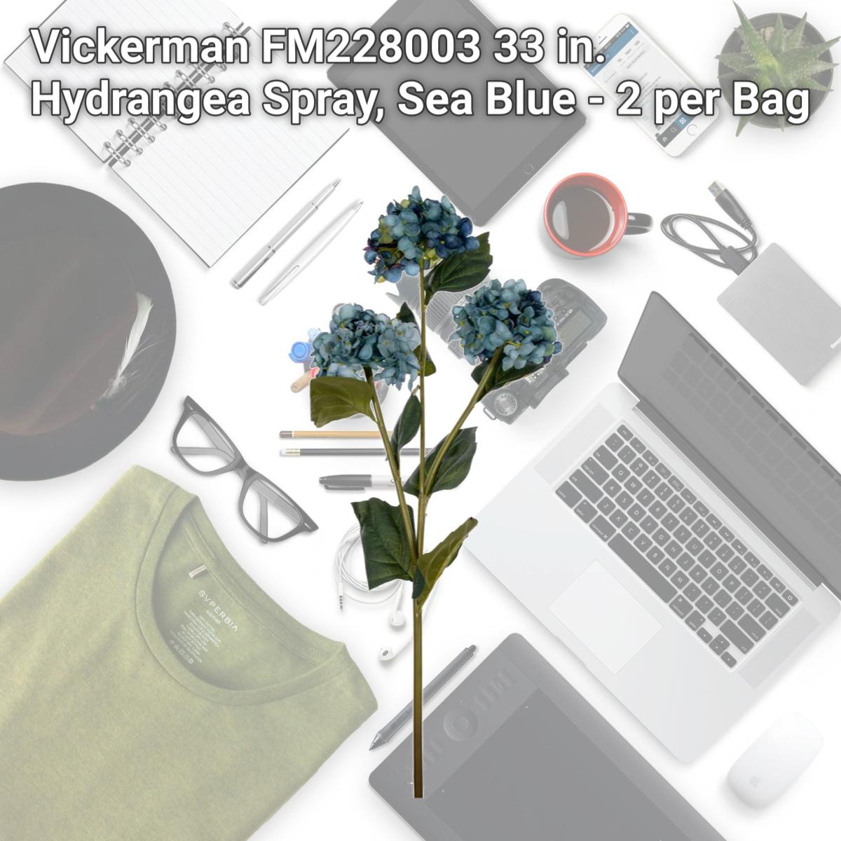 Picture of Vickerman FM228003 33 in. Hydrangea Spray, Sea Blue - 2 per Bag