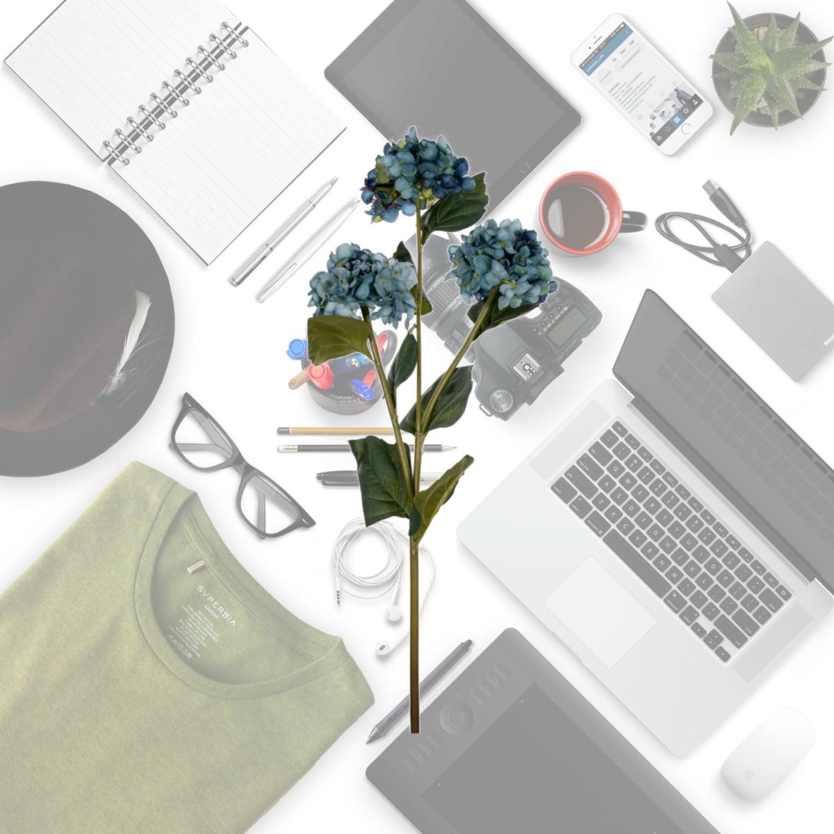 Picture of Vickerman FM228003 33 in. Hydrangea Spray, Sea Blue - 2 per Bag