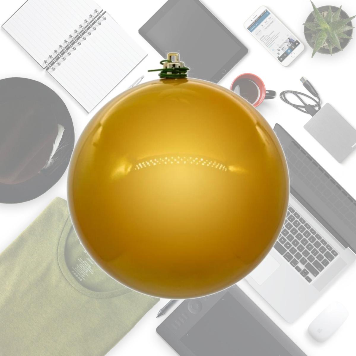 Picture of Vickerman N590808DPV 3 in. Pearl UV Drill Ball Ornament, Gold - 12 Bag