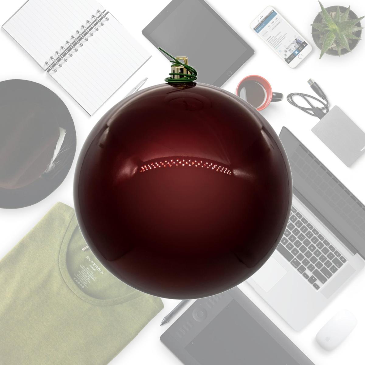 Picture of Vickerman N591219DPV 4.75 in. UV Drill Pearl Ball Ornament, Wine - Bag of 4
