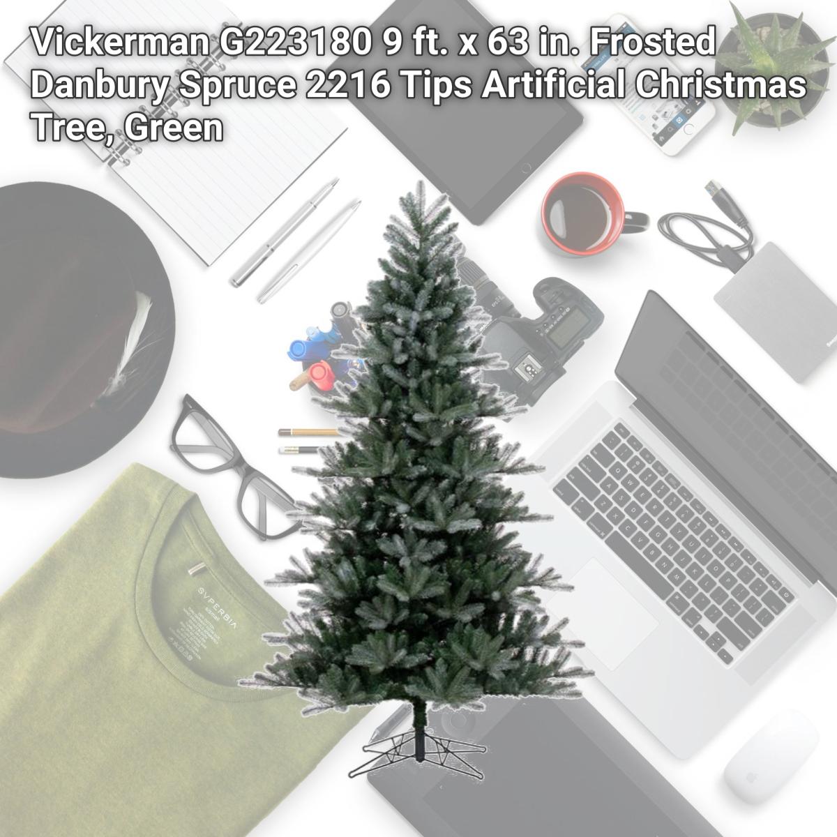 Picture of Vickerman G223180 9 ft. x 63 in. Frosted Danbury Spruce 2216 Tips Artificial Christmas Tree, Green