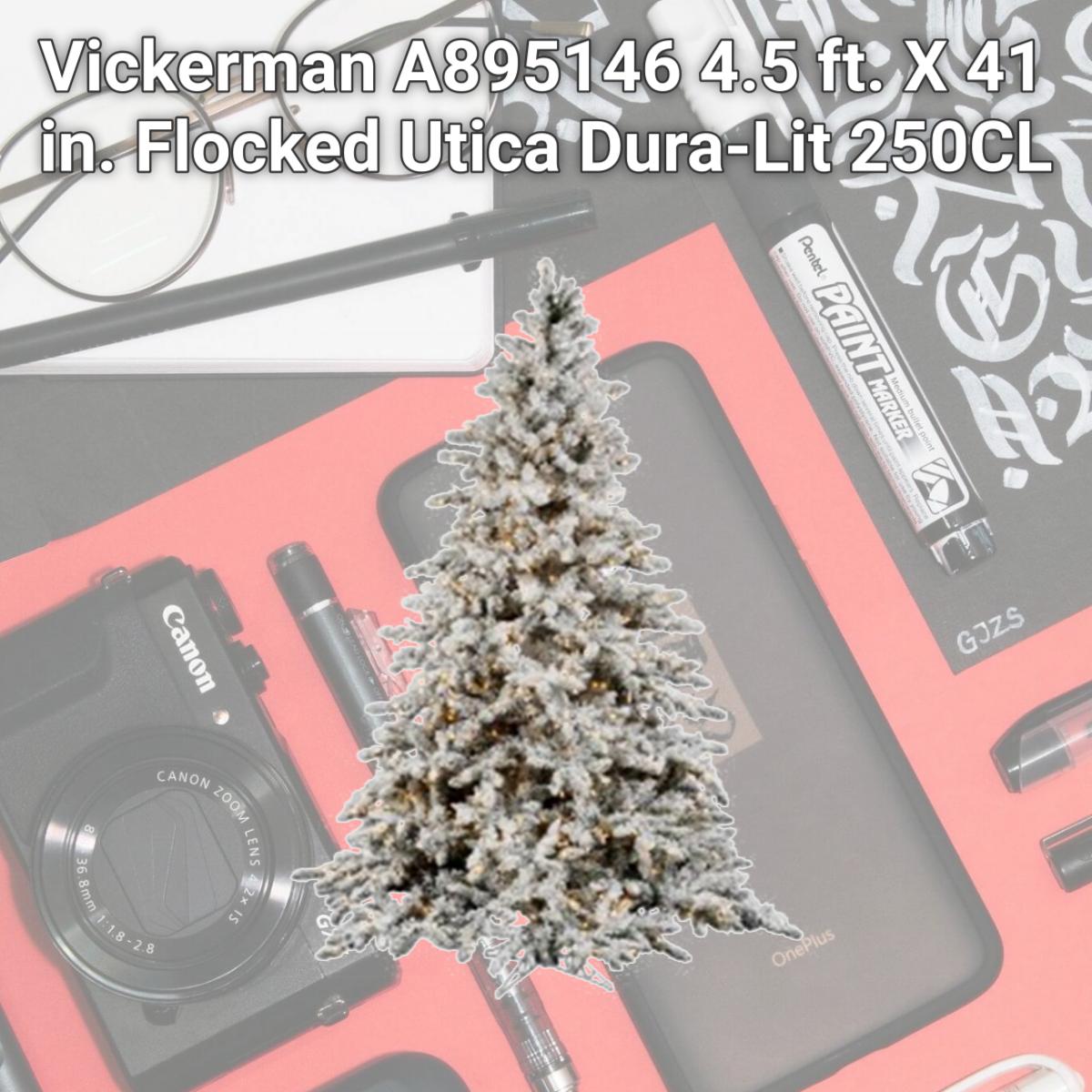Picture of Vickerman A895146 4.5 ft. X 41 in. Flocked Utica Dura-Lit 250CL