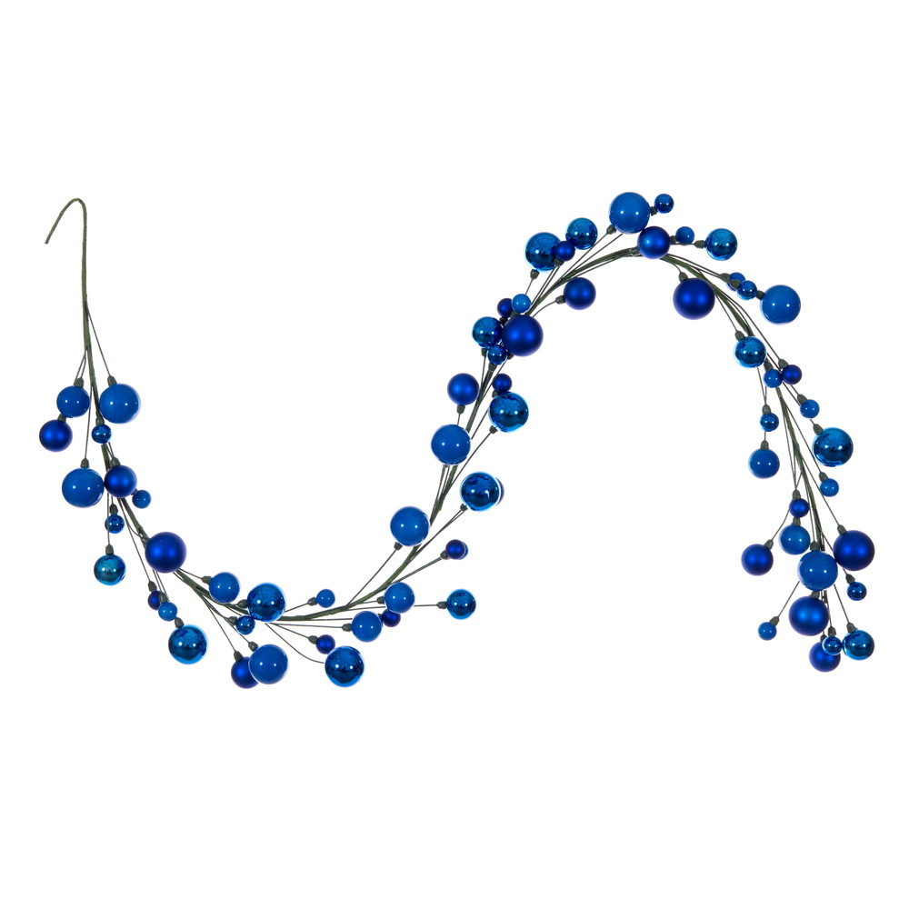 N250102 6 ft. Blue Ball Branch Garland - 1-2 in.