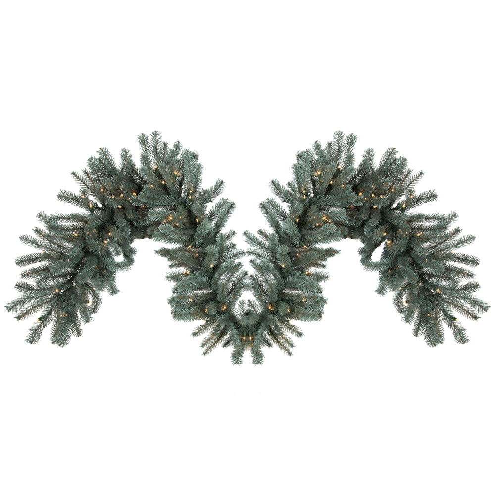 A164815 Colorado Blue Dura-lit Garland With Clear Lights, 9 Ft. X 14 In.