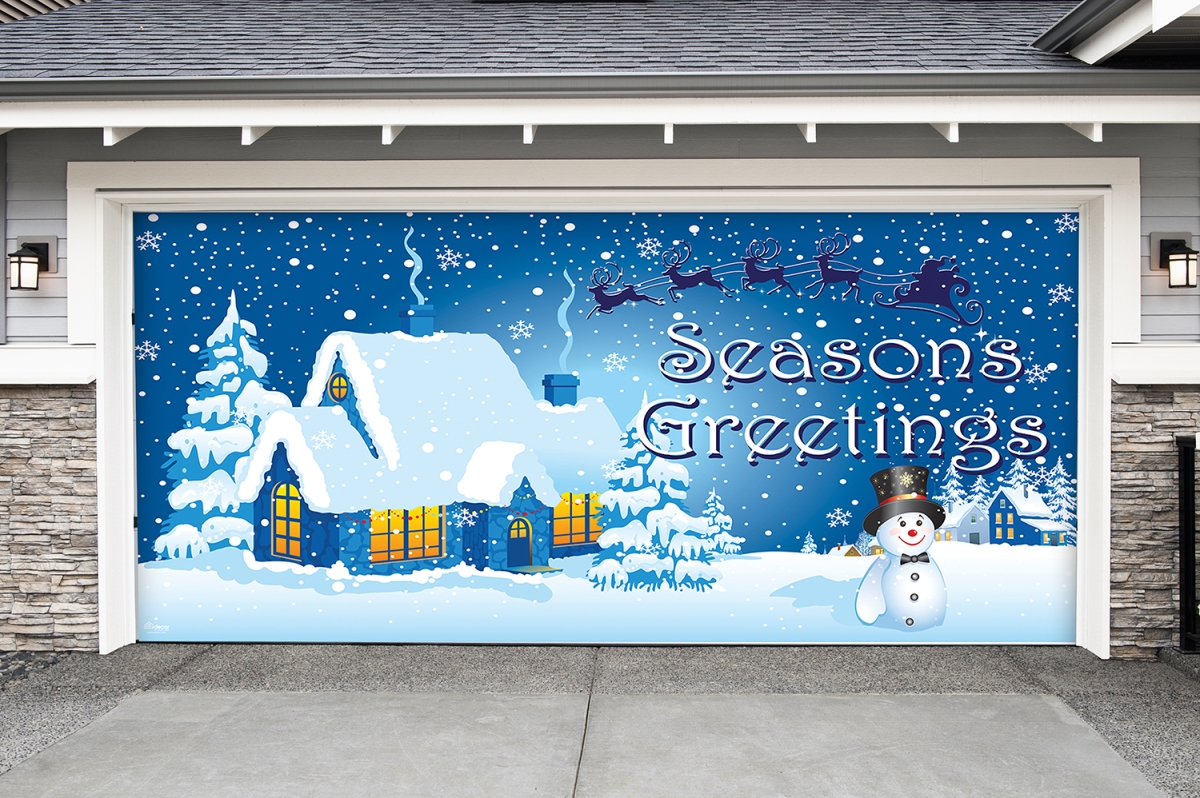 285905xmas-013 7 X16 Ft. Winter Wonderland Outdoor Christmas Holiday Door Banner Decor, Multi Color