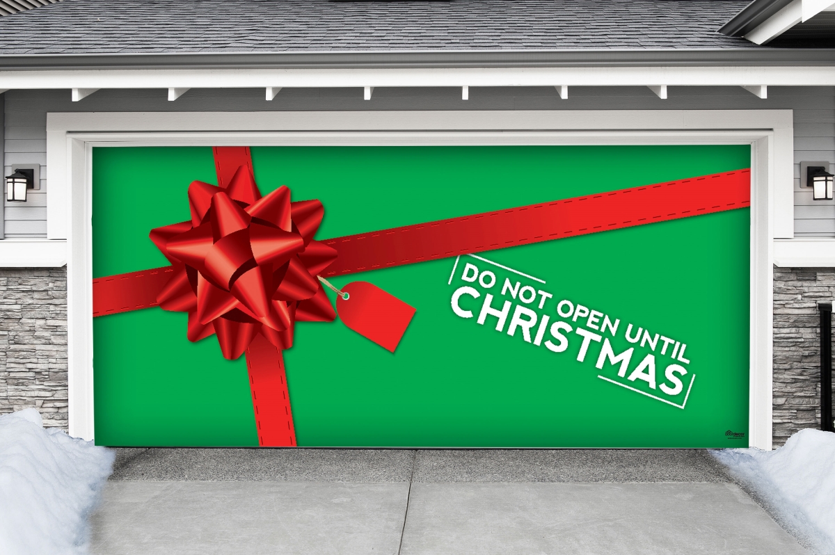 285905xmas-021 7 X 16 Ft. Dont Open Until Xmas Christmas Door Mural Sign Car Garage Banner Decor, Multi Color