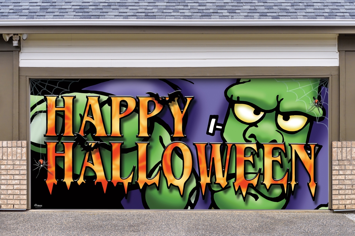 285905hall-006 7 X16 Ft. Big Frank Outdoor Halloween Holiday Door Mural Sign Banner Decor, Multi Color