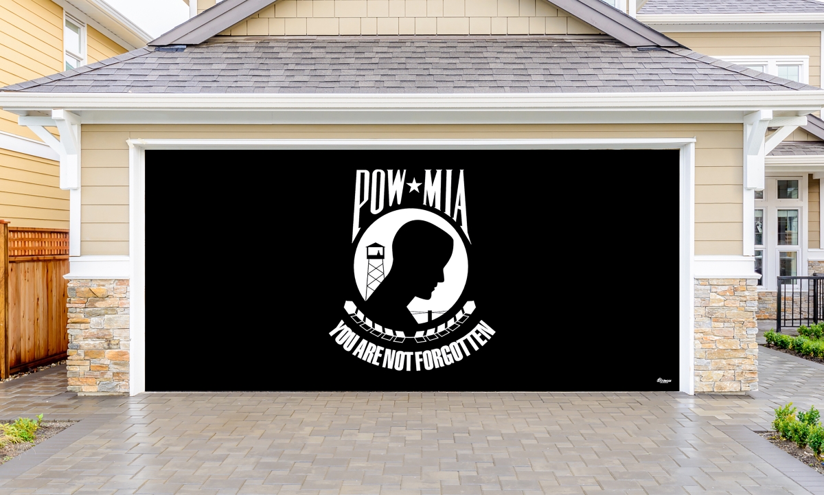 285905patr-014 7 X 16 Ft. Pow Prisoner Of War Patriotic Door Mural Sign Car Garage Banner Decor, Multi Color