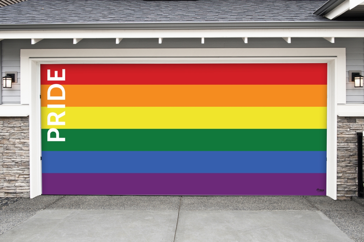 285905prde-002 7 X 16 Ft. Pride Text Outdoor Lgbt Door Mural Sign Car Garage Banner Decor, Multi Color