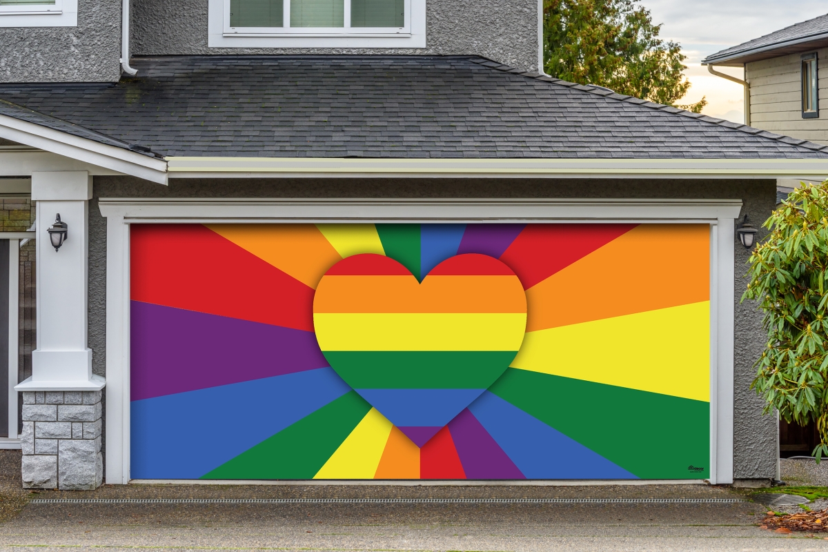 285905prde-004 7 X 16 Ft. Love Is Love Outdoor Lgbt Door Mural Sign Car Garage Banner Decor, Multi Color