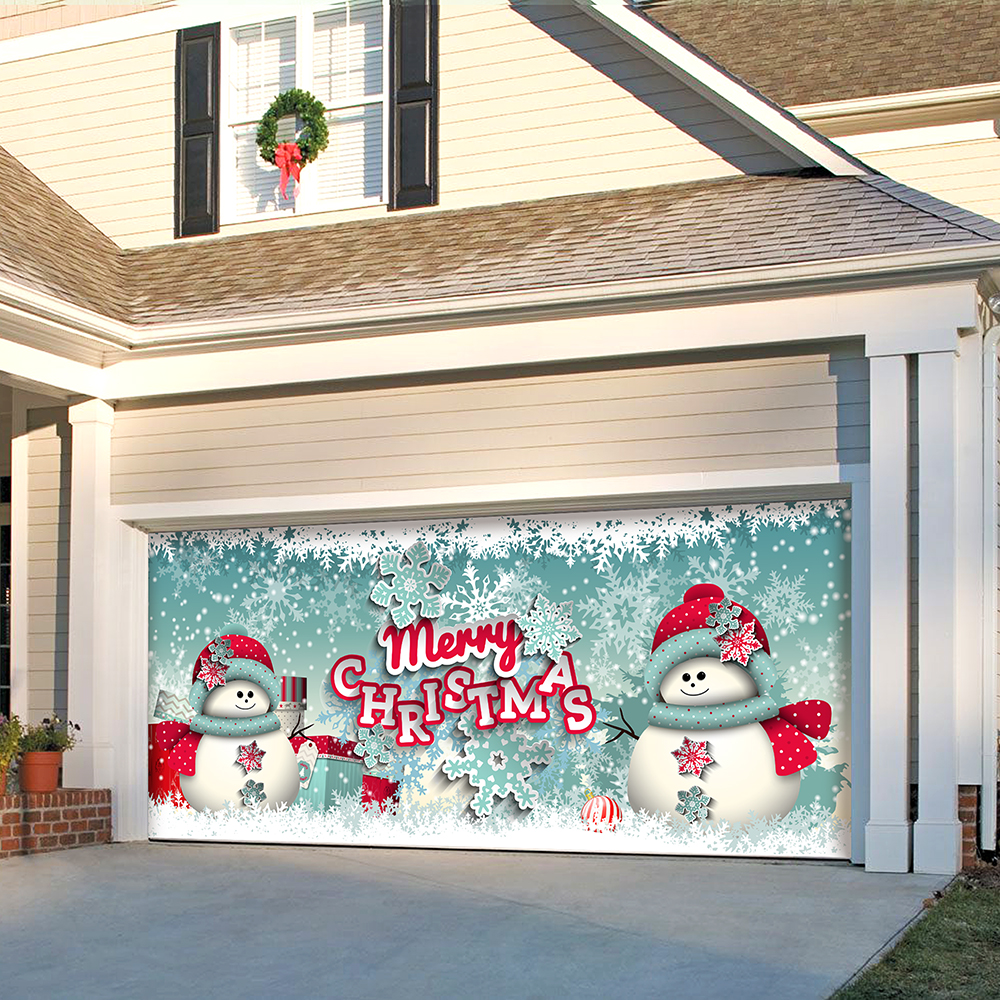 285905xmas-001 7 X16 Ft. Snowman Merry Christmas Outdoor Christmas Holiday Door Banner Decor, Multi Color
