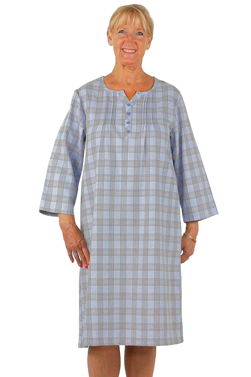 Women Adaptive Nightgown - Elsa, Blue - Extra Large