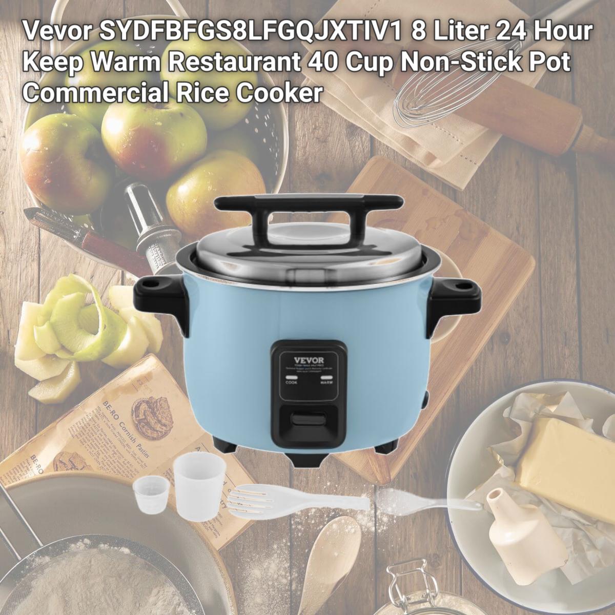 Picture of Vevor SYDFBFGS8LFGQJXTIV1 8 Liter 24 Hour Keep Warm Restaurant 40 Cup Non-Stick Pot Commercial Rice Cooker
