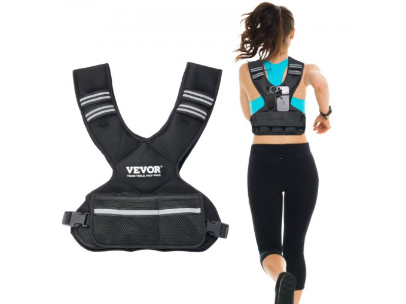 KDJZLKXFMD20BSAUAV0 11-20 lbs Adjustable Weighted Vest for Men & Women - Strength Training Running, Black