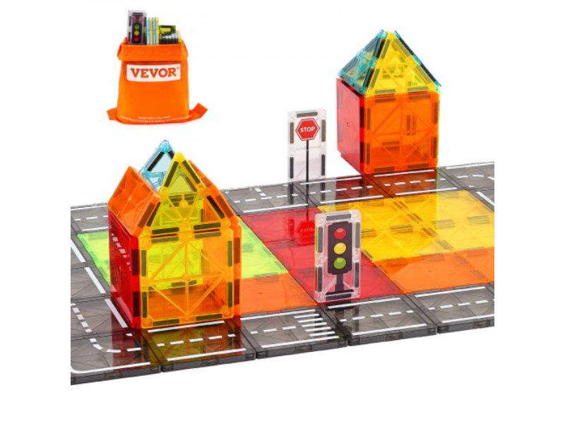 JTMNKCLPJMTZ221CUV0 Magnetic Tiles Building Blocks Toy for Kids, 3D Set - 56 Piece