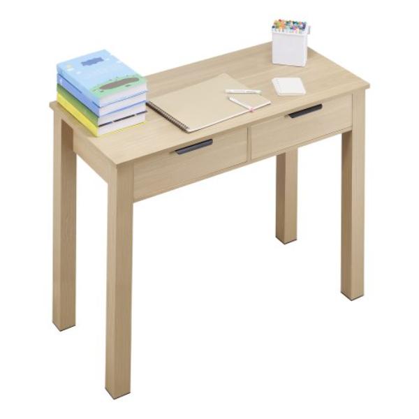 Small Desk with Drawers - Kids Desk for Bedroom - Modern Simple Study Table for Drawing - Reading - Writing for Home - Office - Light Wood