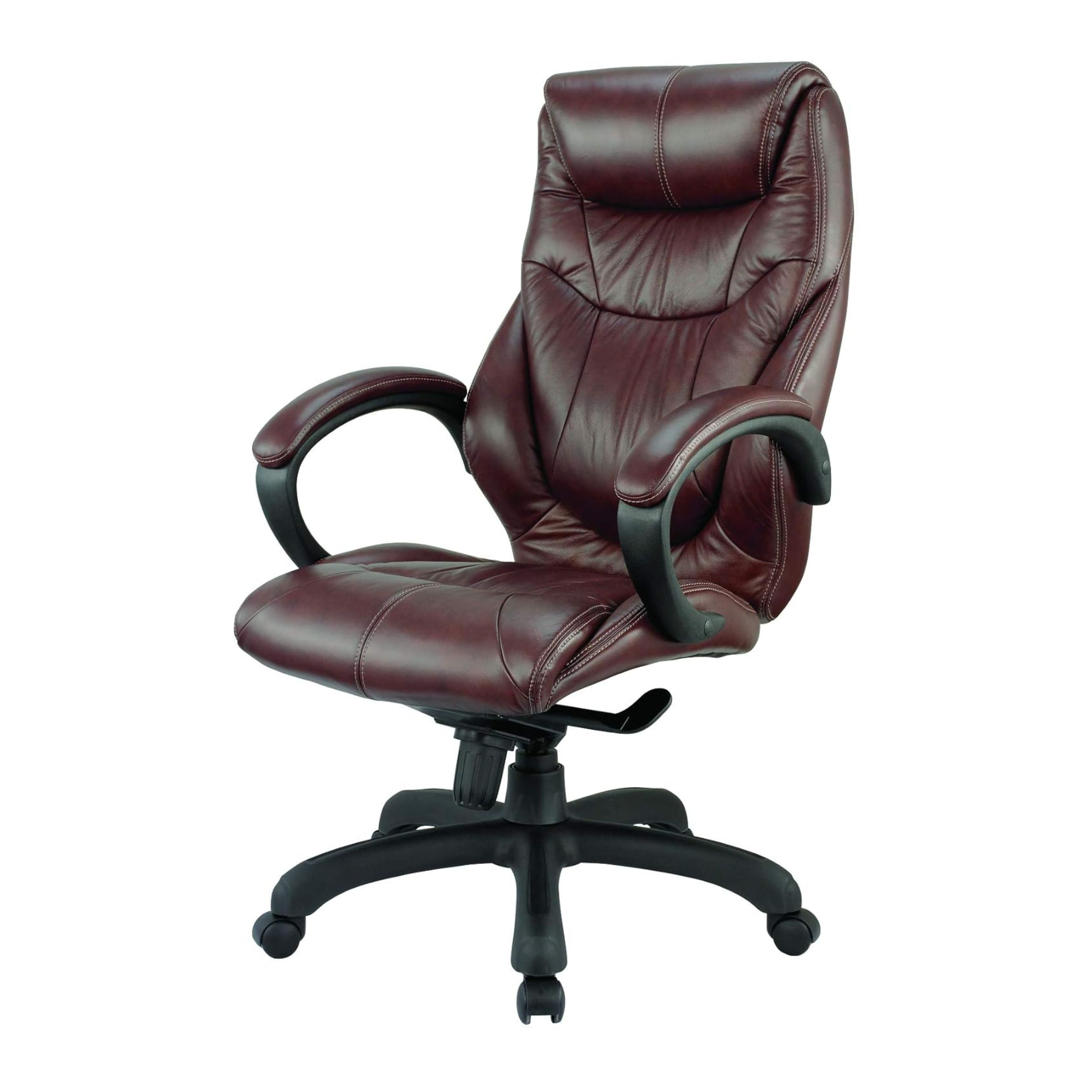 Real Leather High Back Executive Chair, Chocolate Brown