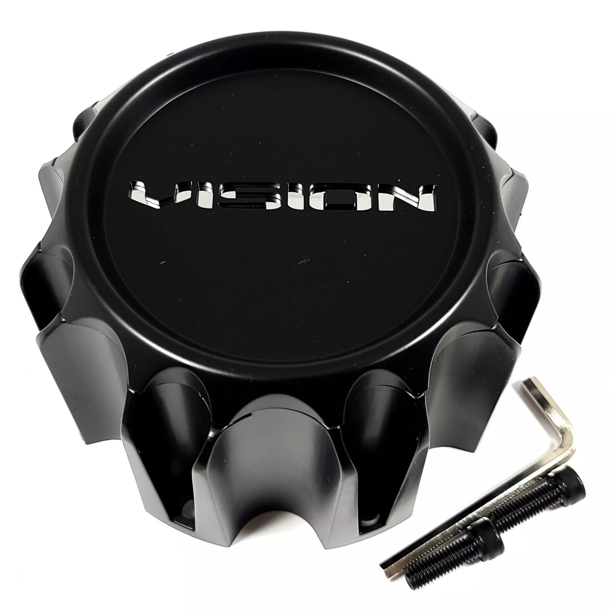 C353MB-8VL 8 Lug Wheel Center Hub Cap - Matte Black
