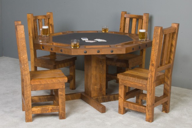 Nbhvpt81 30 X 53 X 53 In. Barnood Poker Table - Honey Pine