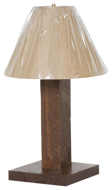 Nbhvl1 Barnood Table Lamp With Tan Shade - Honey Pine