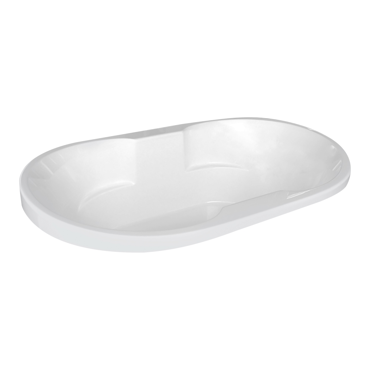 Neptune6642diwht 66 X 42 In. Contemporary Oval Acrylic Contoured Drop-in Bath Tub, White