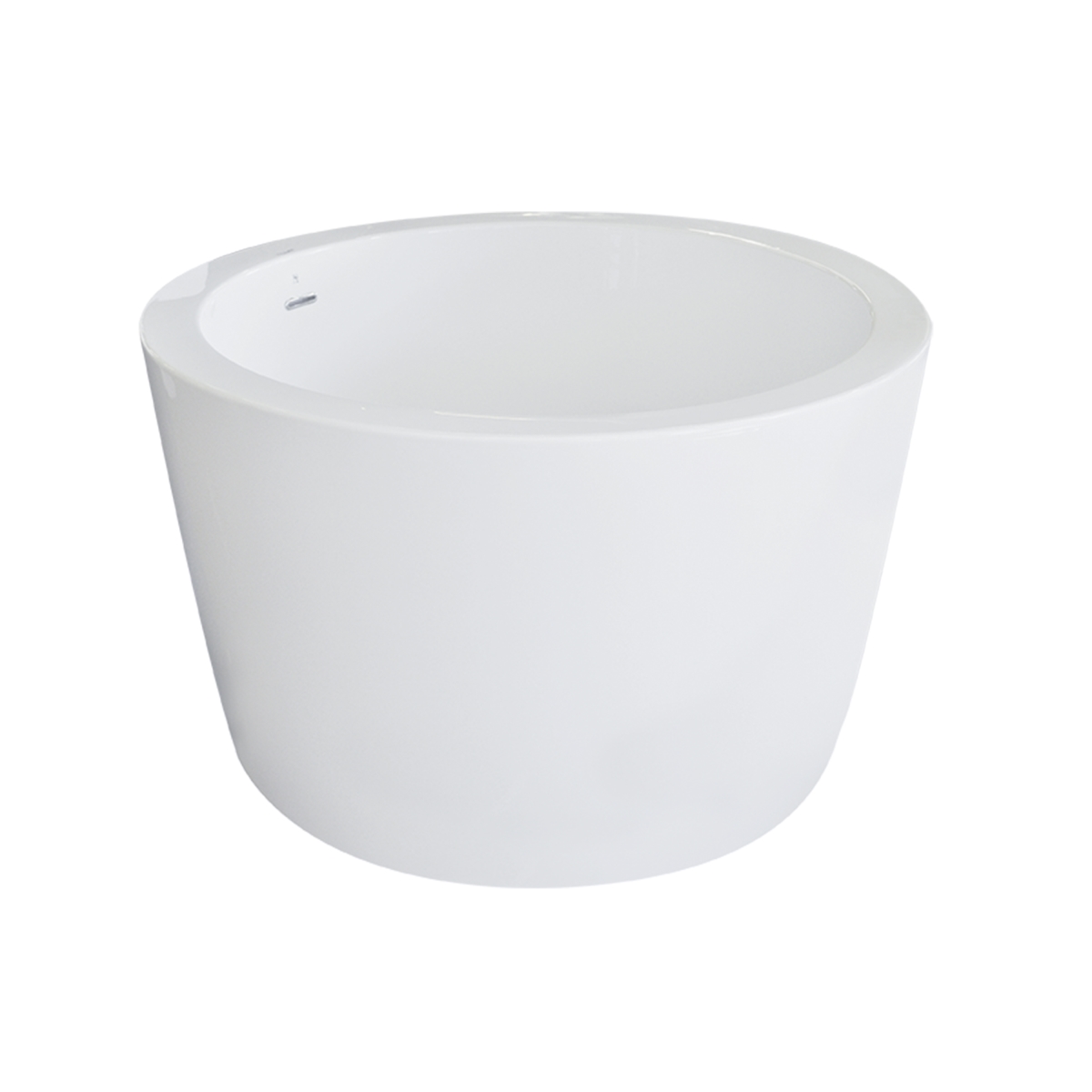 Opeswht Contemporary Round With Molded Seat Freestanding Acrylic Insulated Bath Tub, White - 41 X 41 X 27 In.
