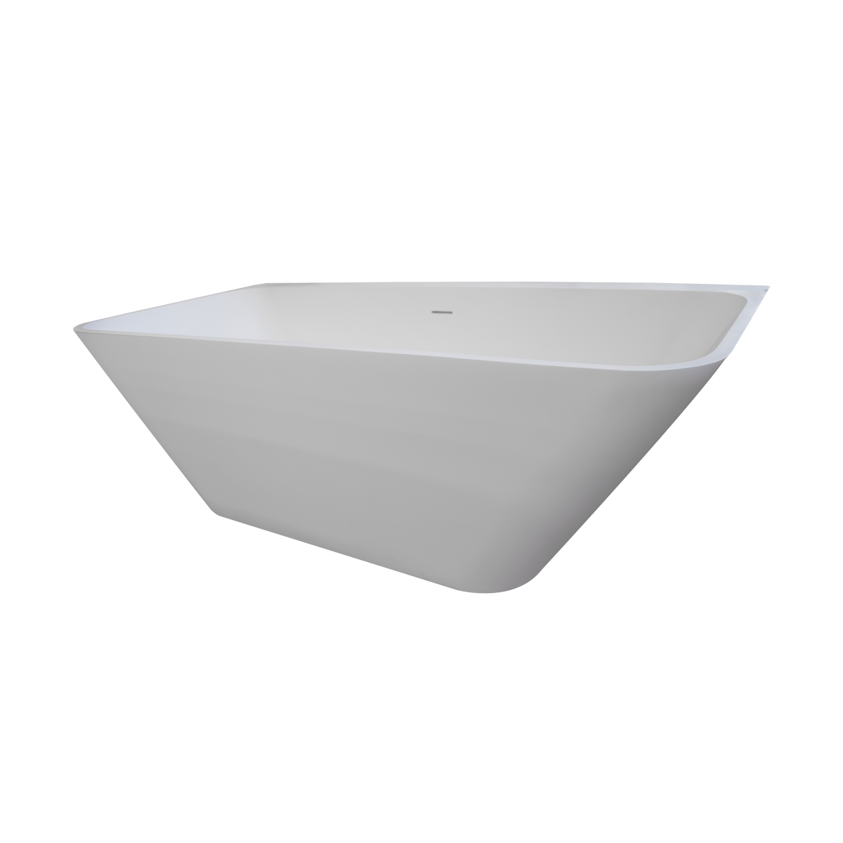 Lushwht Contemporary Rectangular Freestanding Matte Cast Resin Insulated Bath Tub, Matte White - 71 X 33 X 21.5 In.