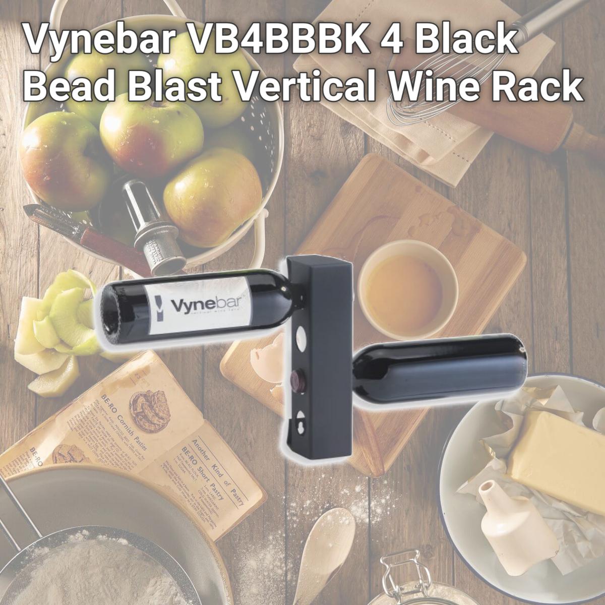 Picture of Vynebar VB4BBBK 4 Black Bead Blast Vertical Wine Rack