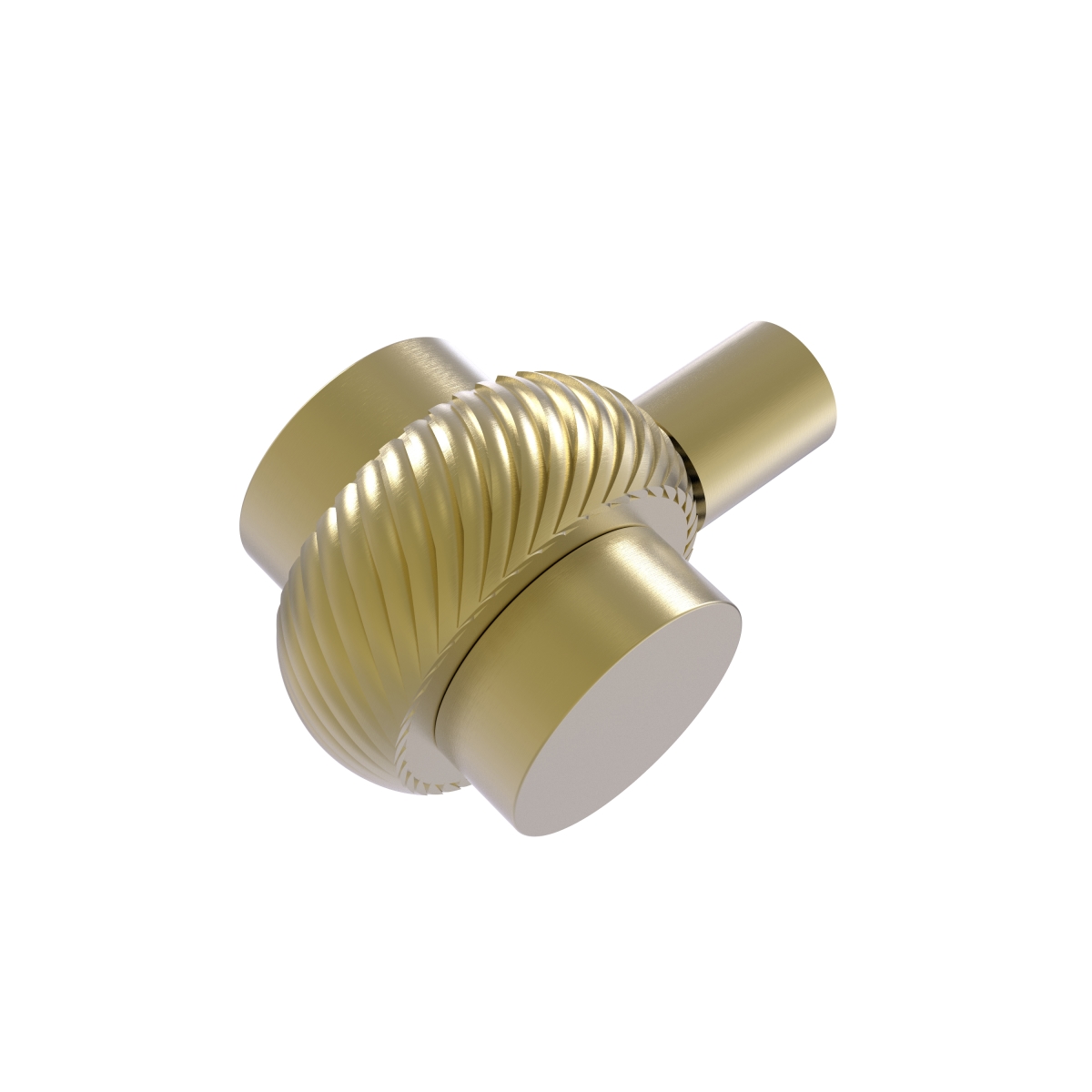102t-sbr 1.5 X 1.5 X 1.5 In. Cabinet Knob With Twist Ring, Satin Brass
