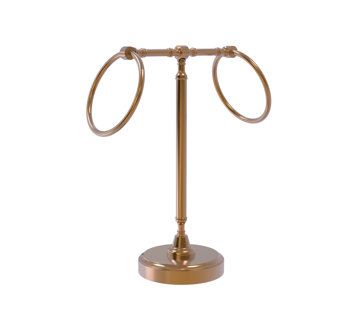 Retro Wave Collection Vanity Top 2 Towel Ring Guest Towel Holder, Brushed Bronze