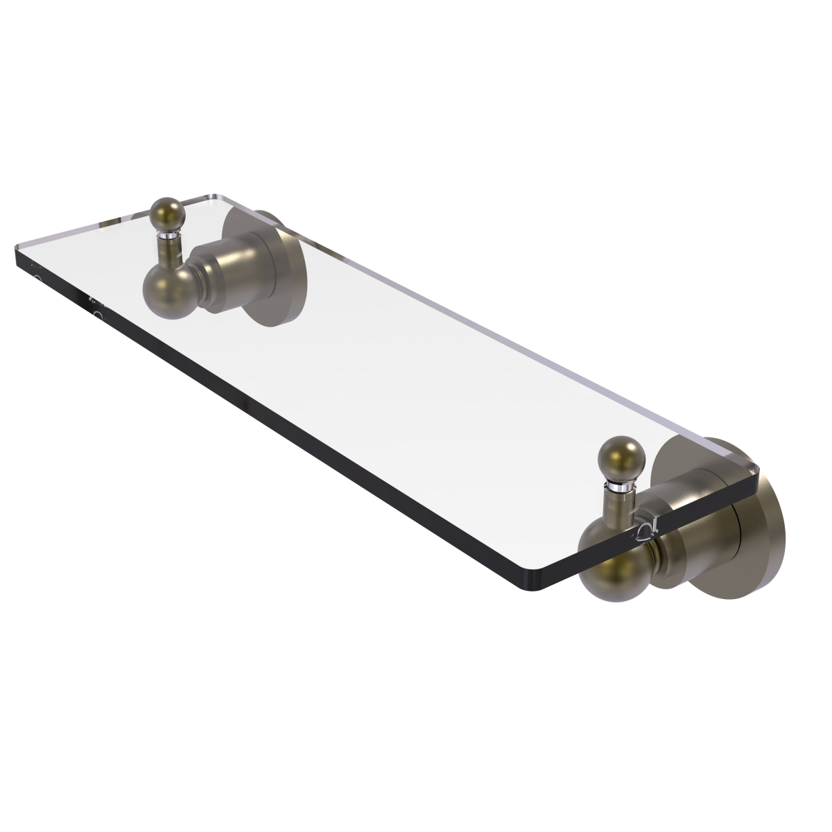 Ap-1-16-abr 16 In. Astor Place Glass Vanity Shelf With Beveled Edges, Antique Brass