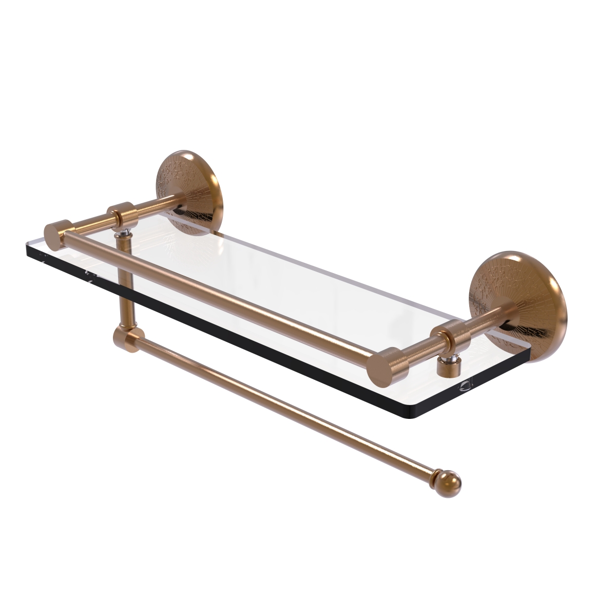 Pmc-1pt-16-gal-bbr Prestige Monte Carlo Collection Paper Towel Holder With 16 In. Gallery Glass Shelf, Brushed Bronze