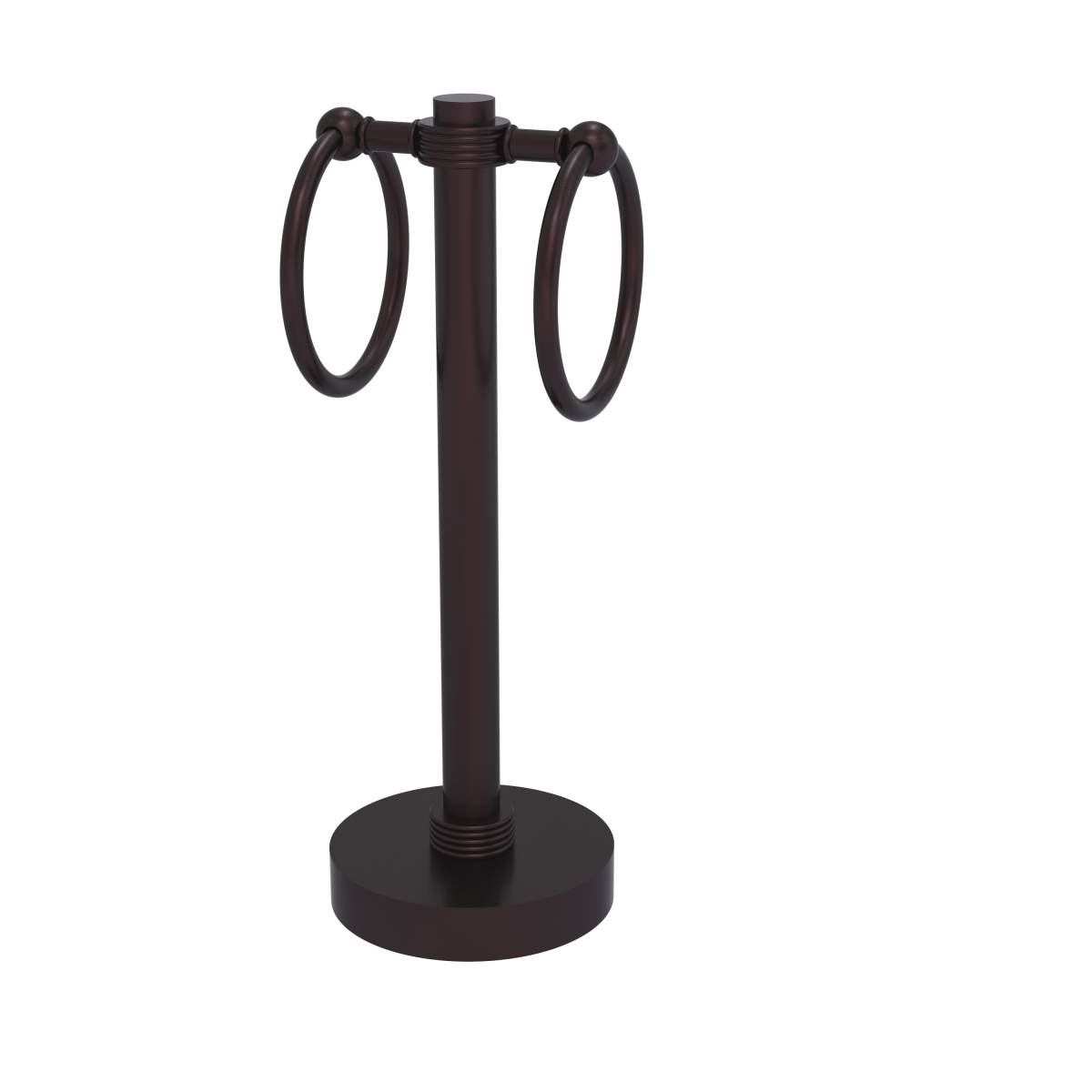 953g-abz Vanity Top 2 Towel Ring Guest Towel Holder With Groovy Accents, Antique Bronze