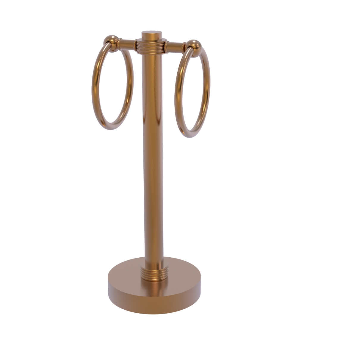 953g-bbr Vanity Top 2 Towel Ring Guest Towel Holder With Groovy Accents, Brushed Bronze