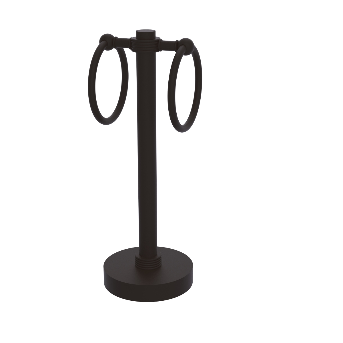 953g-orb Vanity Top 2 Towel Ring Guest Towel Holder With Groovy Accents, Oil Rubbed Bronze