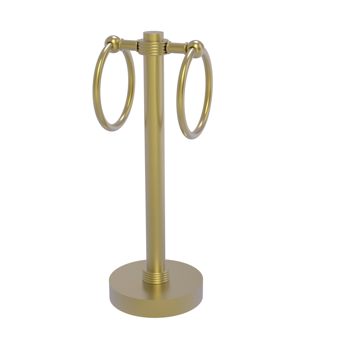 953g-sbr Vanity Top 2 Towel Ring Guest Towel Holder With Groovy Accents, Satin Brass