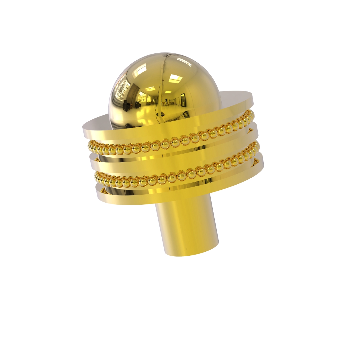 101ad-unl 1.5 X 1.5 X 1.5 In. Cabinet Knob With Dotted Ring Style, Unlacquered Brass