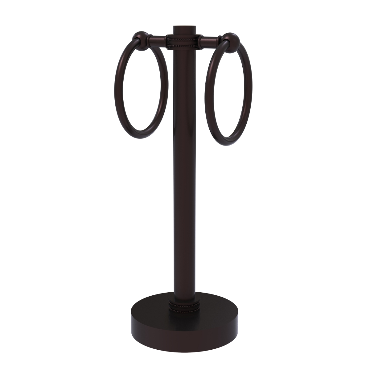 953d-abz Vanity Top 2 Towel Ring Guest Towel Holder With Dotted Accents, Antique Bronze