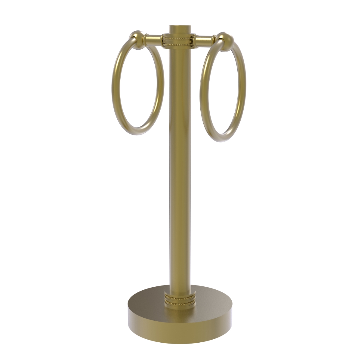 953d-sbr Vanity Top 2 Towel Ring Guest Towel Holder With Dotted Accents, Satin Brass