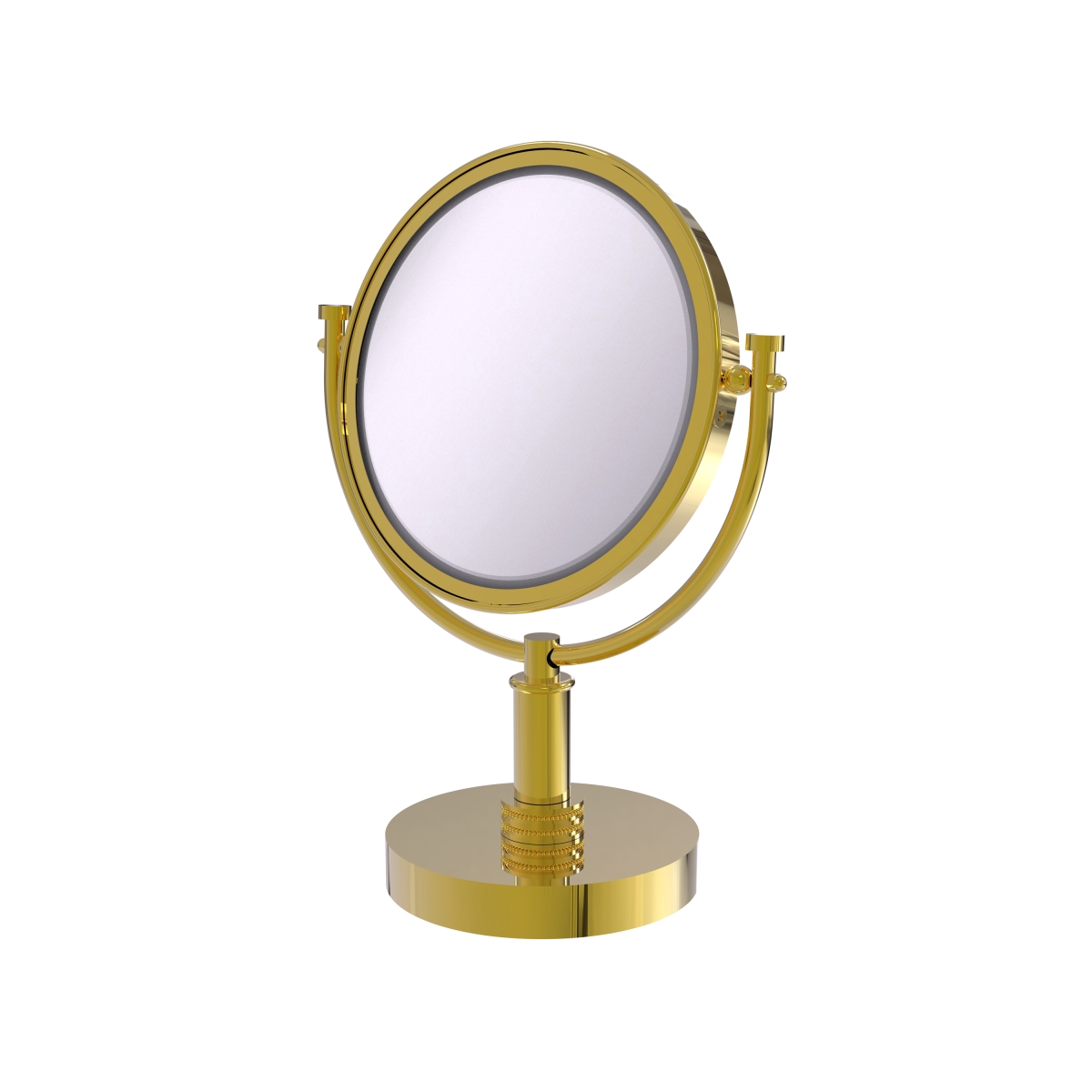 Dm-4d-4x-unl Dotted Ring Style 8 In. Vanity Top Make-up Mirror 4x Magnification, Unlacquered Brass