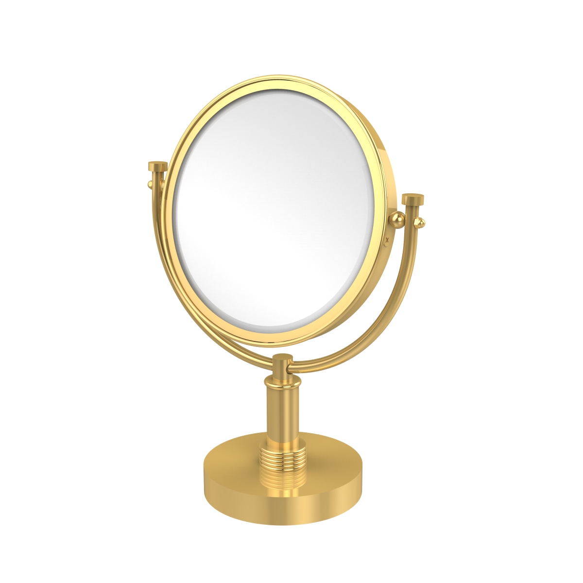 Dm-4g-2x-unl Grooved Ring Style 8 In. Vanity Top Make-up Mirror 2x Magnification, Unlacquered Brass